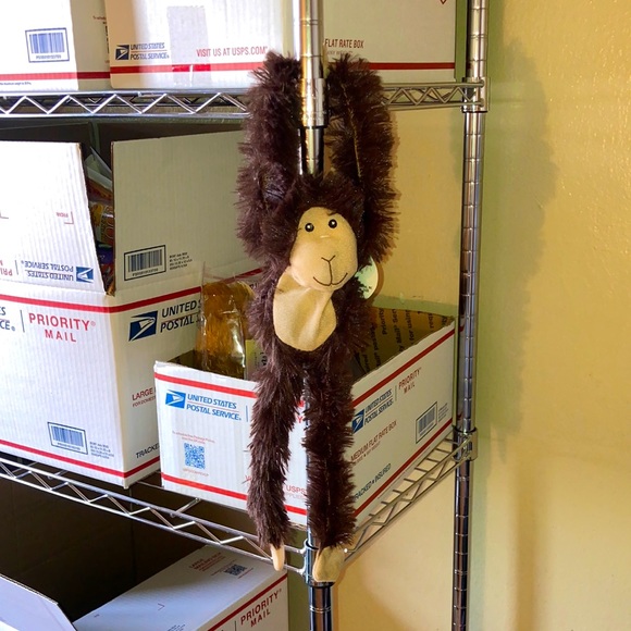 2 NWT Fuzzy Friends Monkey Hanging Soft Lovey Plush Stuffed Animal Toy 16” - Picture 1 of 4